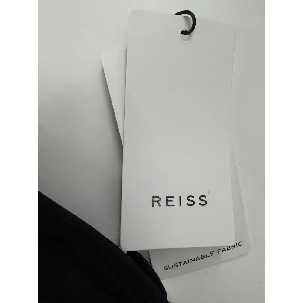 REISS Everly Triangle Bikini Top Size 8 Black $95 NEW Classic Black Swim